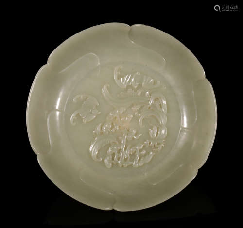 Qing Dynasty hetian jade Lingzhi fushou ware