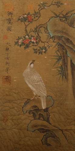 Emperor Huizong of Song Eagle on silk scroll