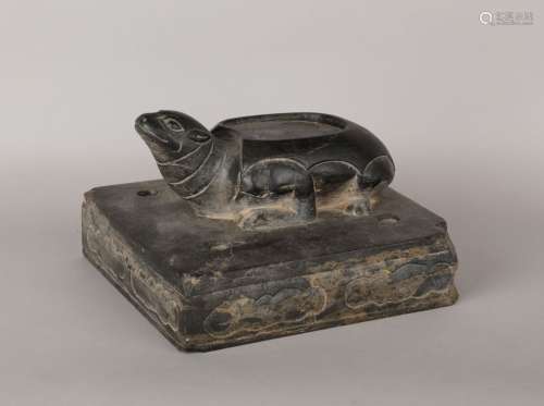 Tang Dynasty qingshi stone turtle inkstone