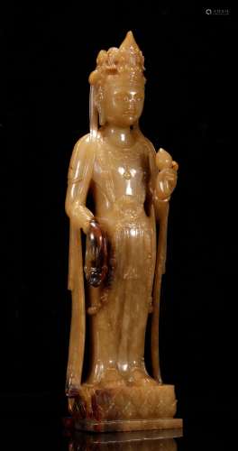 Ming Dynasty Standing statue of hetian Jade Guan Yin