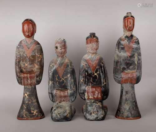 A group of han Dynasty lacquer figures