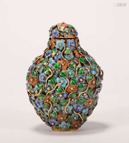 Qing Dynasty Blue enameling snuff bottle