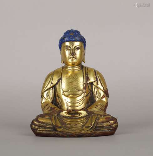 Tang Dynasty gilt Sitting Buddha