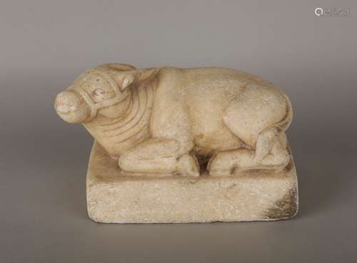 Tang Dynasty White stone lying ox