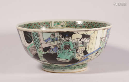 Qing Dynasty plain tri-color bowl