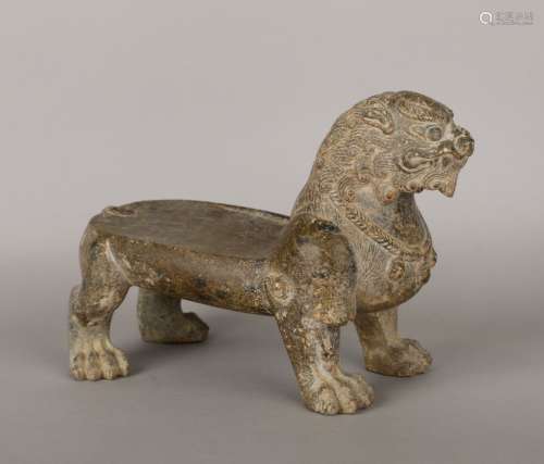 Tang Dynasty leopard-grain stone lion shape inkstone