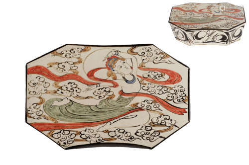Song Dynasty Cizhou flying figure porcelain pillow