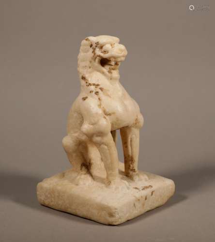Tang Dynasty White Jade lion