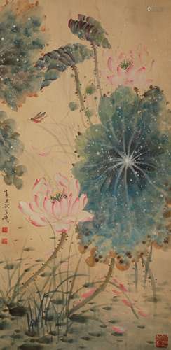 Wang Xuetao lotus scroll