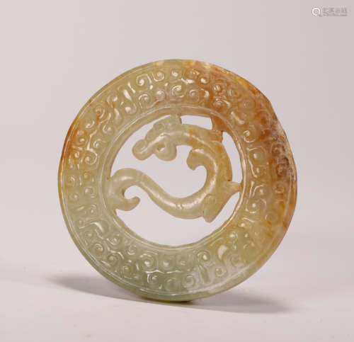 Dragon pattern circular jade of Warring States Period