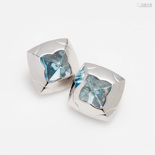 Bvlgari Pyramid Topaz Earrings 18k