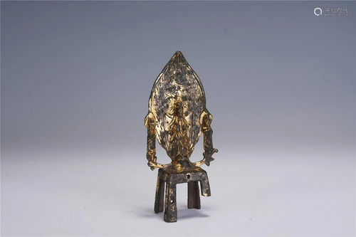 A Chinese Old Gilt-Bronze Figure Of Buddha