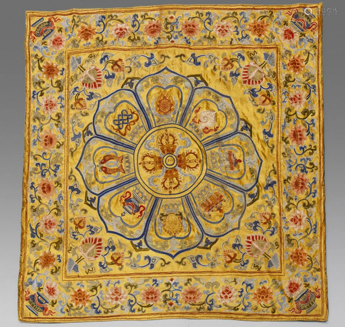 A Chinese Silk Embroidered Picture Vajrayanaï¼ŒQing