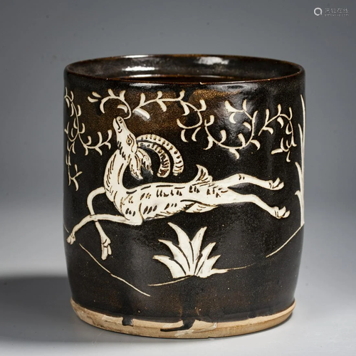 A Chinese Cizhouyao Brushpot, Song Dynasty