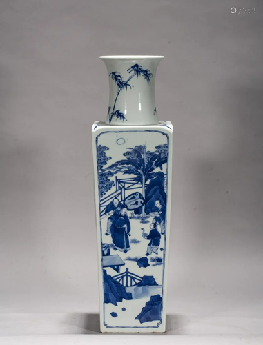 A Chinese Blue And White 'Figures' Vase, Kangxi Period