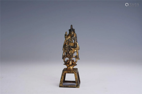 A Chinese Old Gilt-Bronze Figure Of Buddha