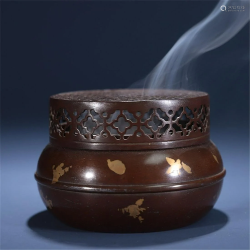 A Chinese Bronze Censer With Cover , Qing Dynasty