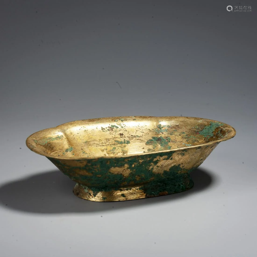 A Chinese Gilt-Bronze Washer,Tang Dynasty