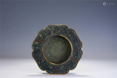 A Chinese Cloisonne Enamel Dish , Qing Dynasty