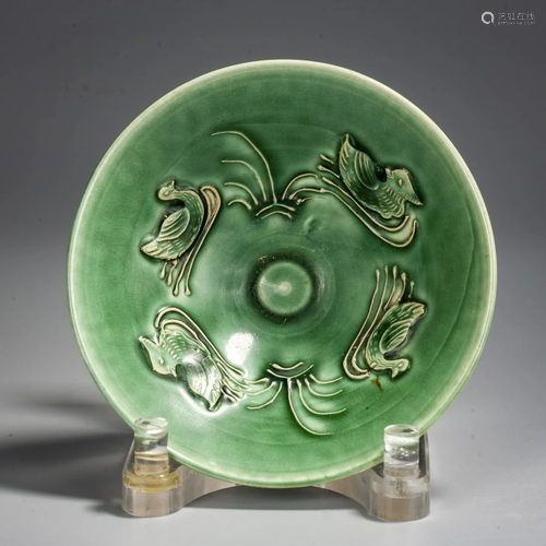 A Chinese Longquan Pale-Celadon-Glazed Bowl , Song