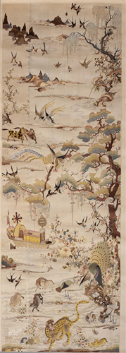 A Chinese Cantonese Embroidery Hanging Panel 