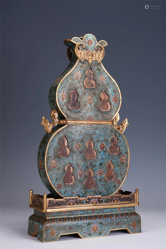 A Chinese Enamel 'Gourd' Niche , Qing Dynasty