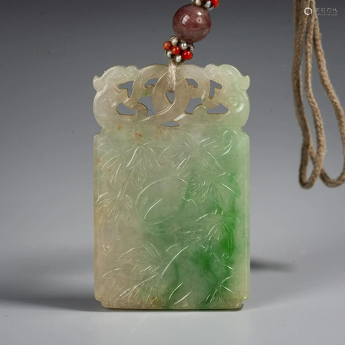 A Chinese Jadeite Plaque, Qing Dynasty