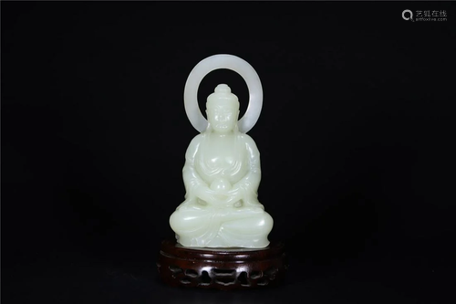 A Chinese White Jade Vase With Cover