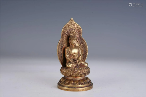 A Chinese Gilt-Bronze Figure Of Shakyamuni , Qing