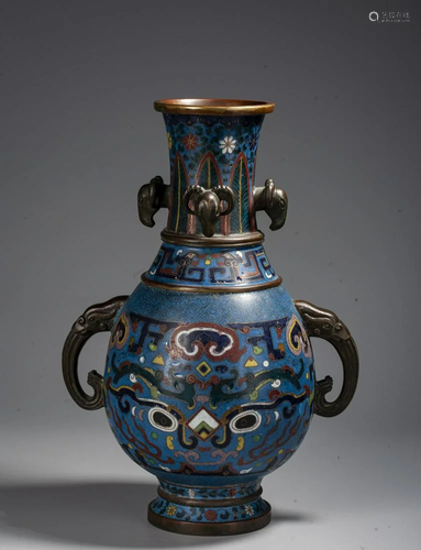 A Chinese Cloisonne Enamel Archaistic Vase,Late Qing