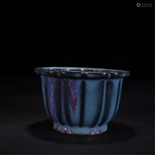 A Chinese Flambe-Glazed Jardiniere, Qing Dynasty