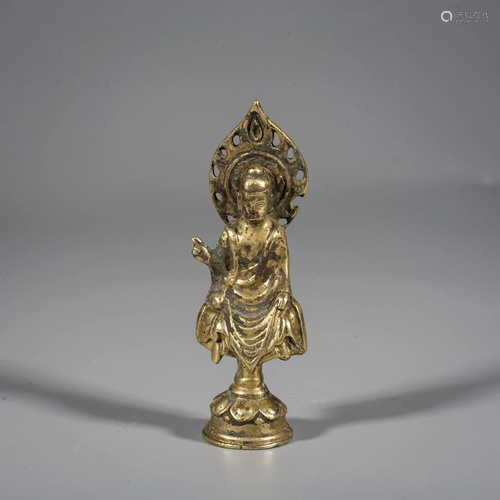 A Chinese Gilt-Bronze Figure of Bodhisattva,Tang