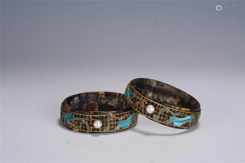 A Pair Of Chinese Silver Bracelets,Qing Dynasty