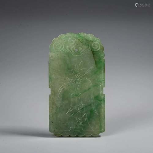 A Chinese Jadeite Plaque, Qing Dynasty