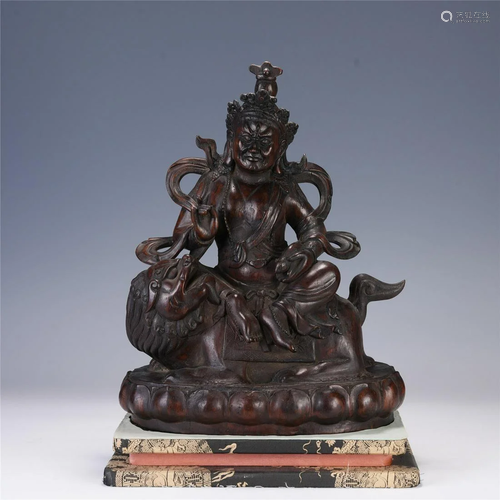 A Chinese Agalloch Figure Of Dharmapala , Qing Dynasty