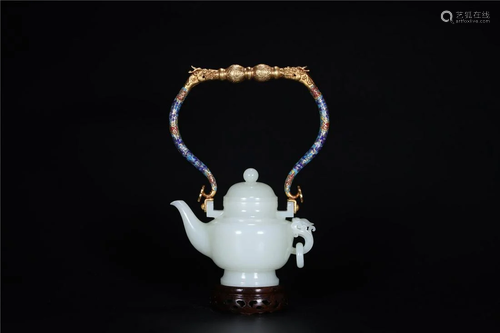 A Chinese White Jade Teapot