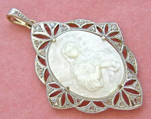 ART DECO .35 DIAMOND VIRGIN MARY IMMACULATE CONCE…