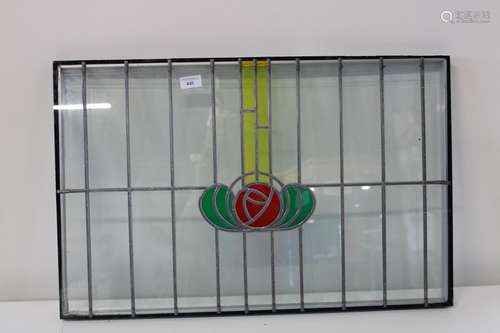 A pair of stained glass panels 73x48x3cm Collection Only