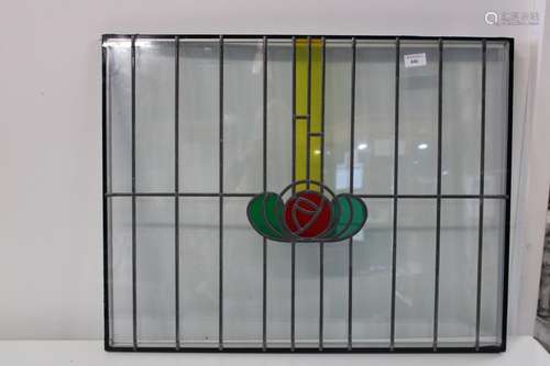 A pair of stained glass panels 73x57x3cm Collection Only