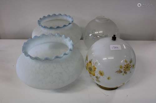 A selection of vintage glass lamp shades Collection Only