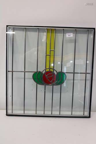 Three stained glass panels 57x54x3cm Collection Only