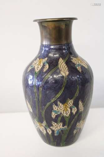 A cloisonne style vintage vase h21cm