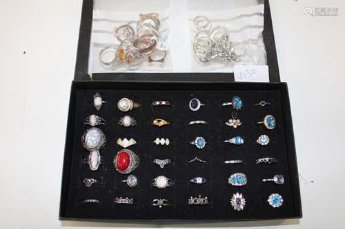 A large selection of costume dress rings