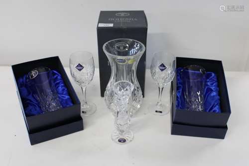 A selection of boxed crystal & other