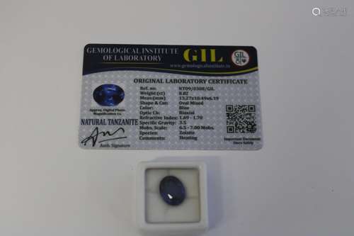 A Tanzanite gemstone with certificate