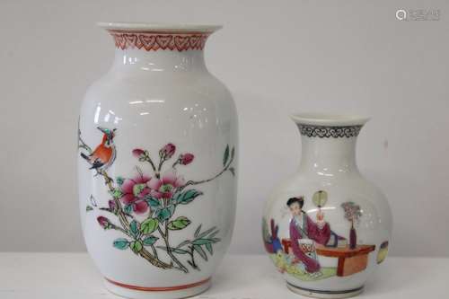 A hand painted Chinese Republic period small vase & a later ...