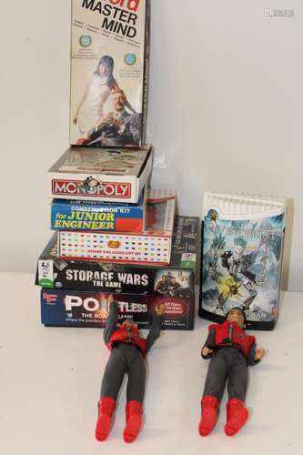 A selection of vintage games & figures etc