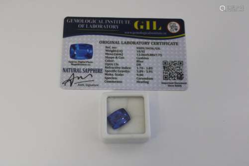 A Sapphire gemstone with certificate