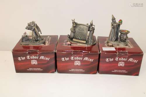 Three boxed Tudor Mint fantasy figure