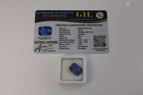 A Sapphire gemstone with certificate